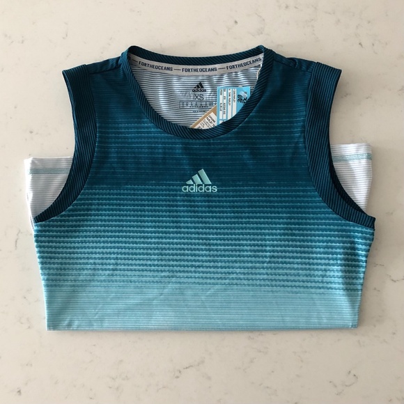 ADIDAS x Parley Tennis Tank Blue White Top XS - Picture 5 of 10